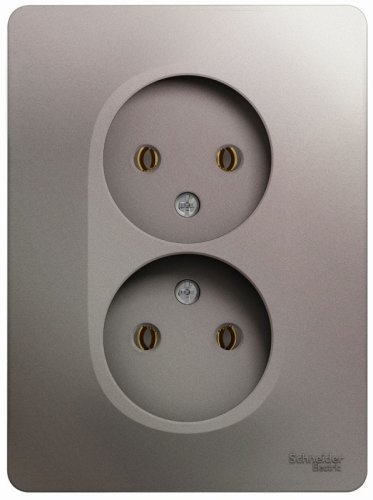 Розетка без заземления Systeme Electric Glossa 1-м. 2 мод. платина картинка
